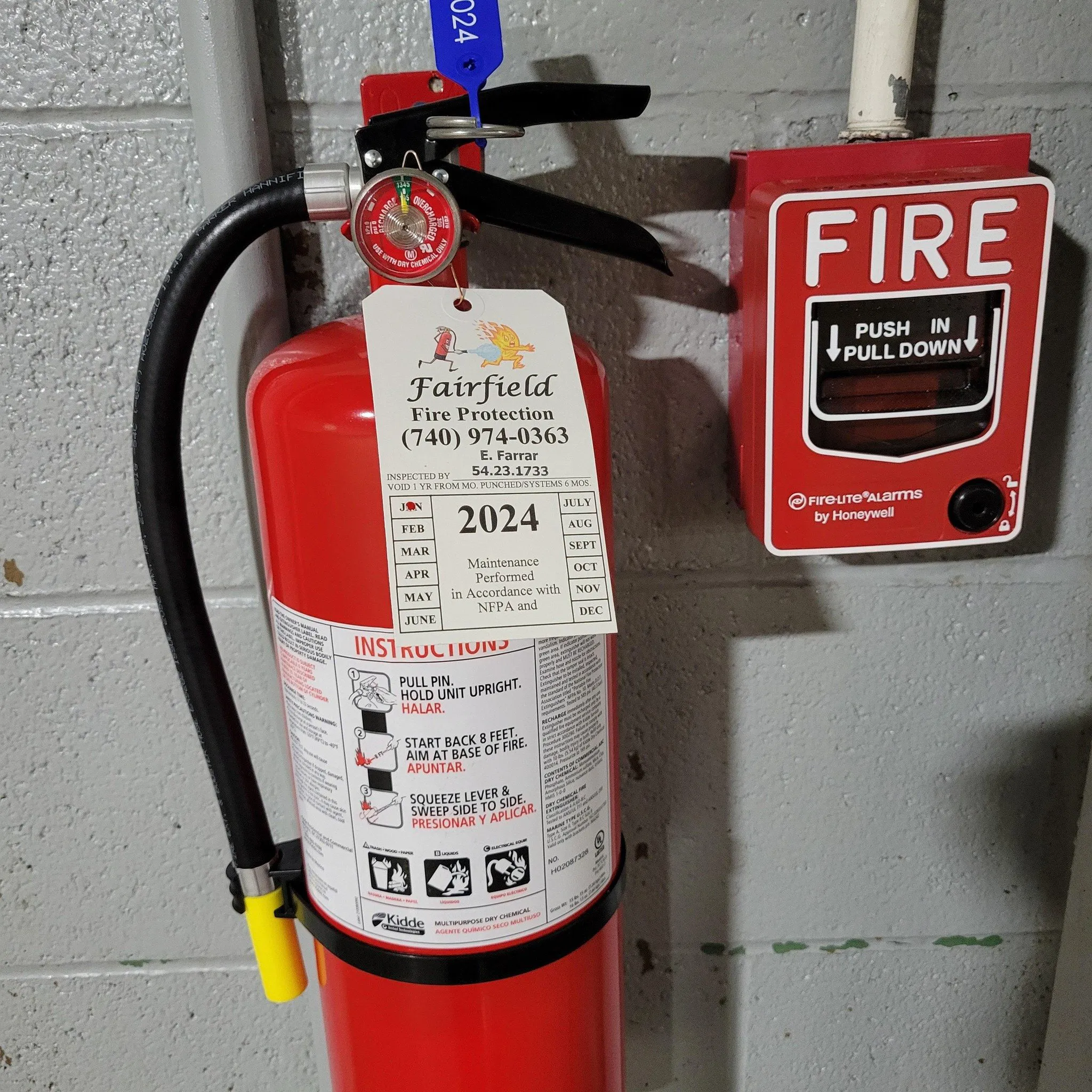 Fairfield Fire Protection technician restaurant kitchen fire suppression system in Ohio